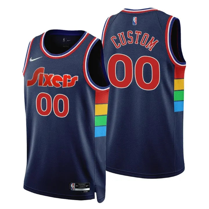Sixers Navy Custom Jersey