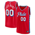 personalized Custom Fanatics 76ers Red Jersey