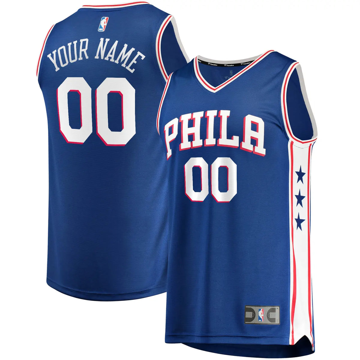 custom Fanatics 76ers Blue Jersey - Hình 2