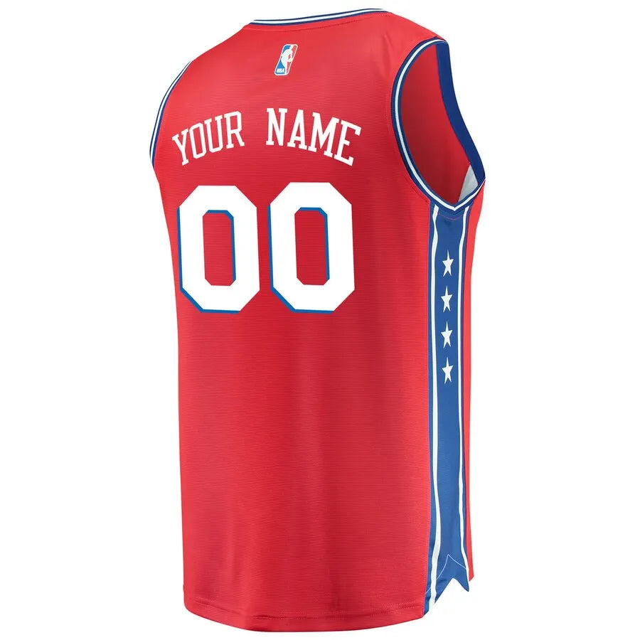 76ers Custom Red Jersey - Hình 2