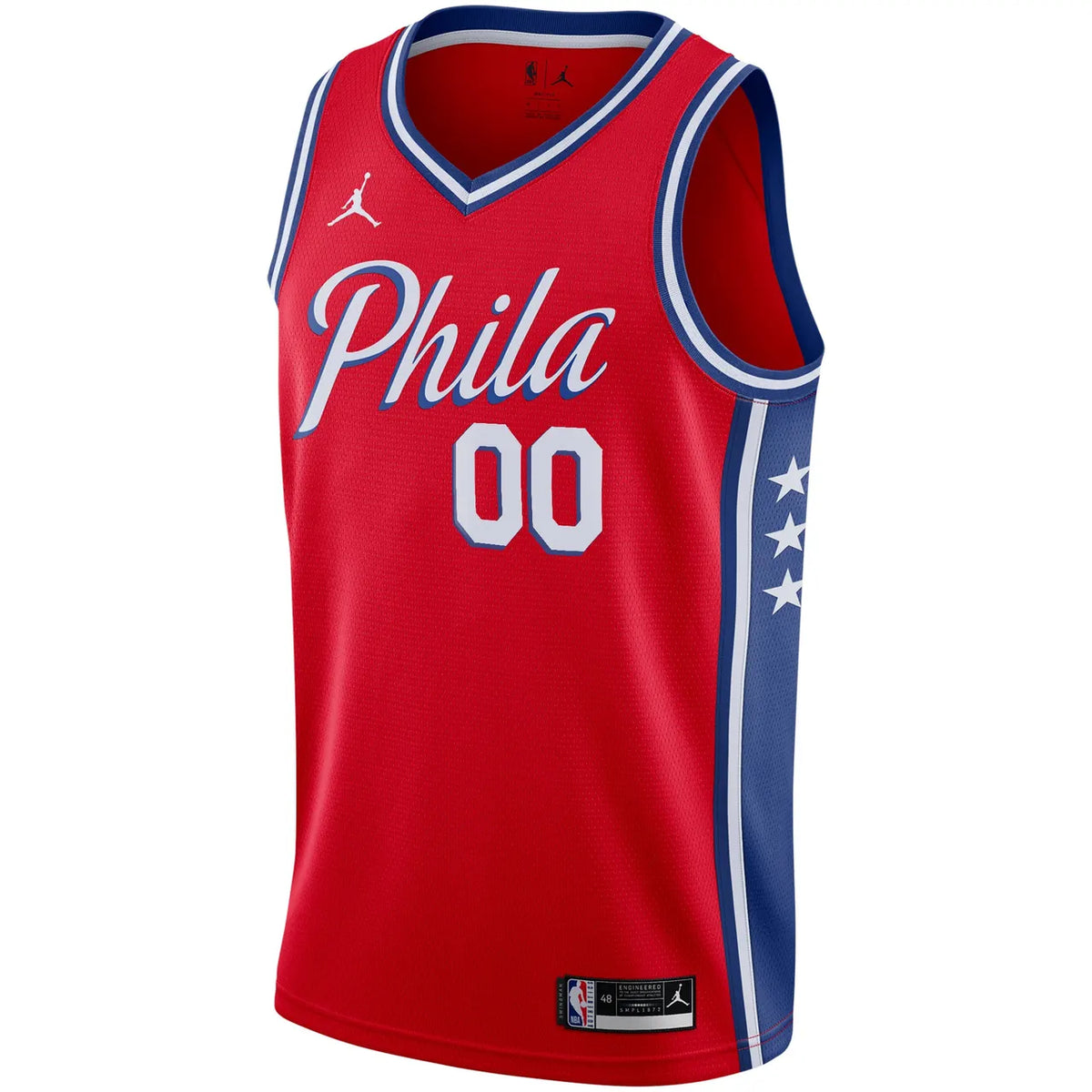 edition Jordan 76ers Red Custom Jersey - Hình 2