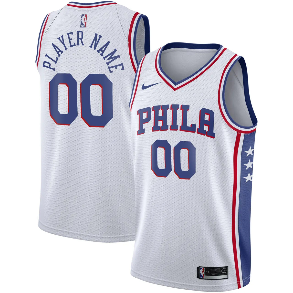 76ers White Custom Jersey Nike