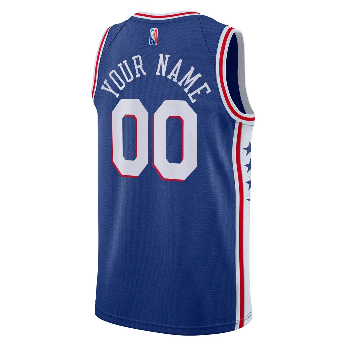 nike 76ers Blue Icon Custom Jersey - Hình 4