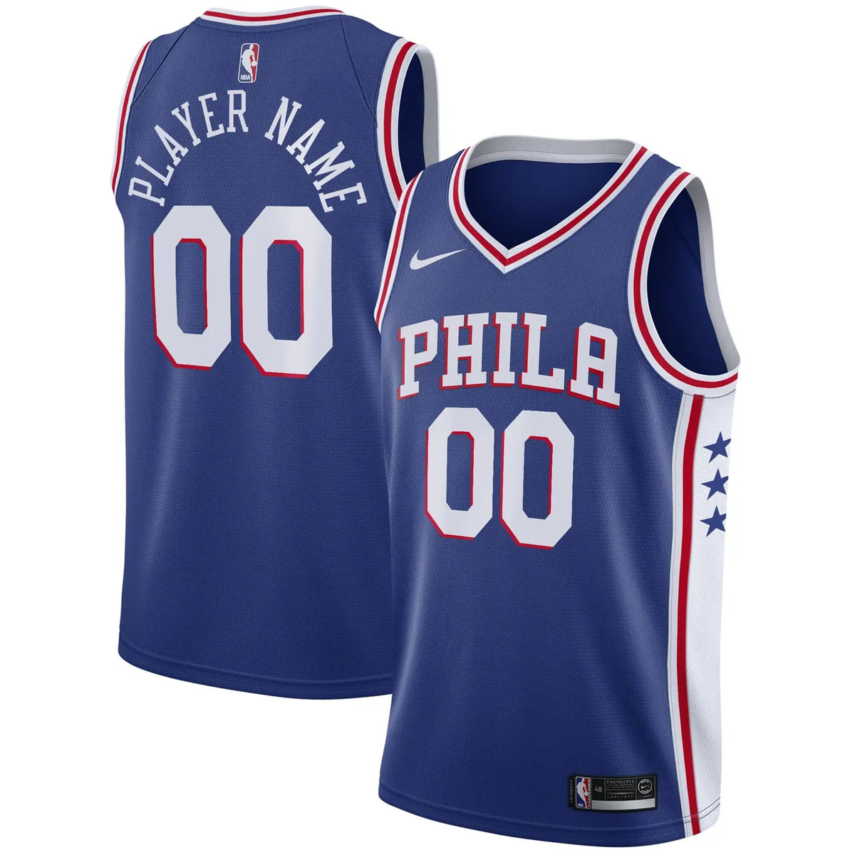 custom Nike 76ers Blue Jersey - Hình 2