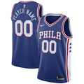 custom Nike 76ers Blue Jersey