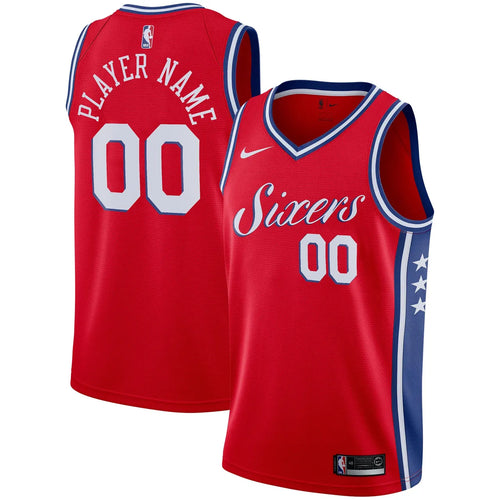 76ers Red Icon Jersey Custom - Hình 2