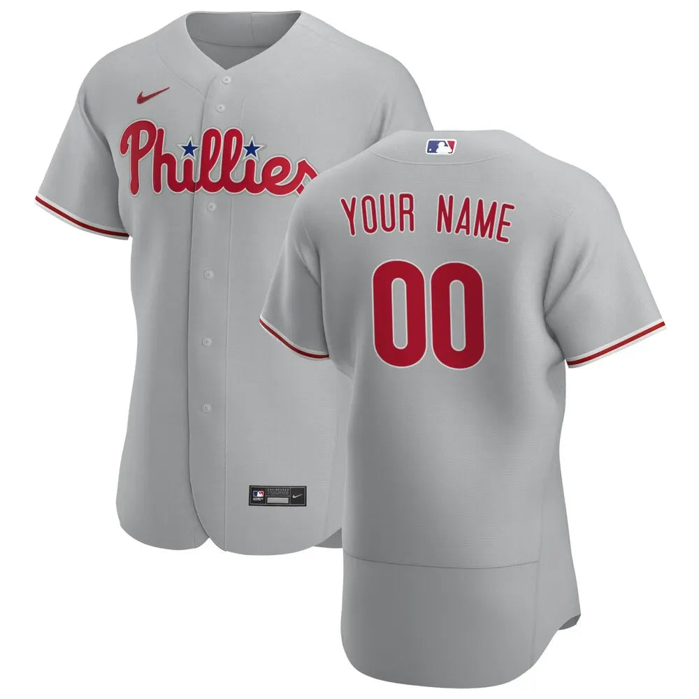 nike Phillies Gray Custom Jersey
