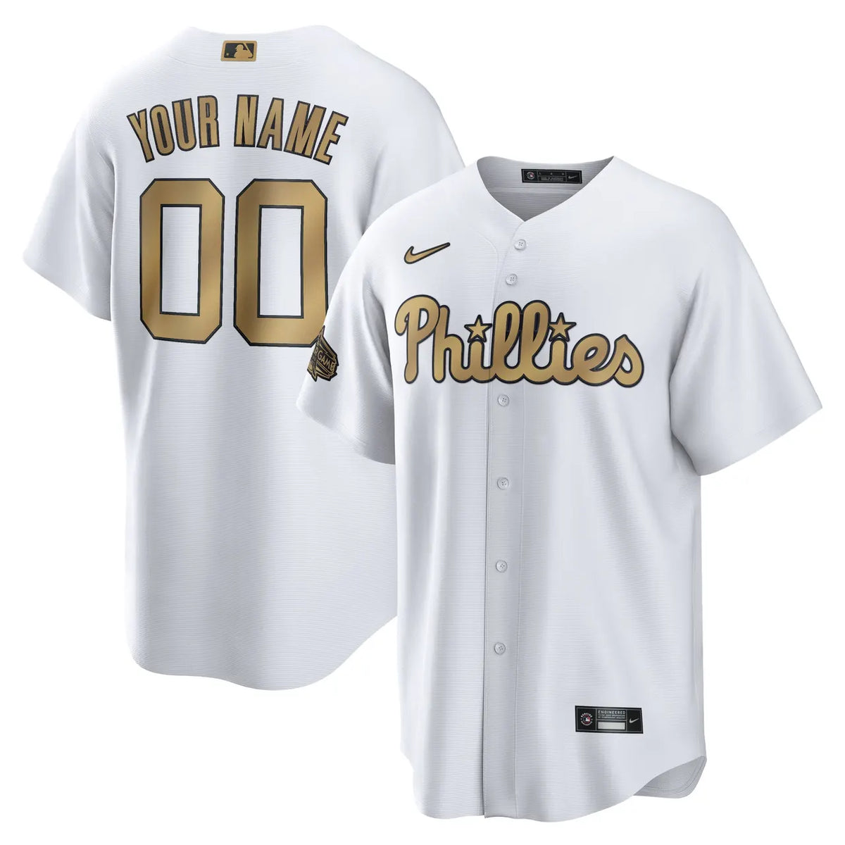 Phillies White & Gold Custom Jersey