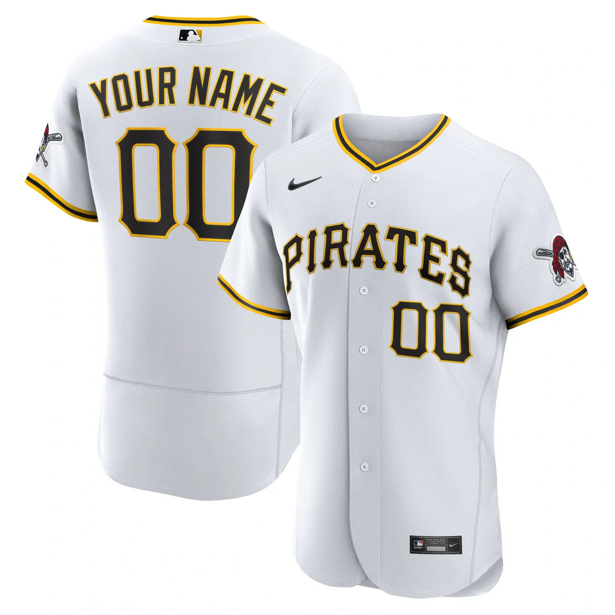 nike Pirates White Custom Jersey - Hình 2