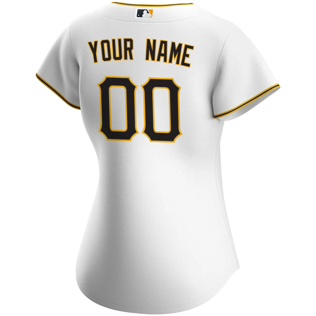 nike personalized Pirates White Custom Jersey - Hình 4