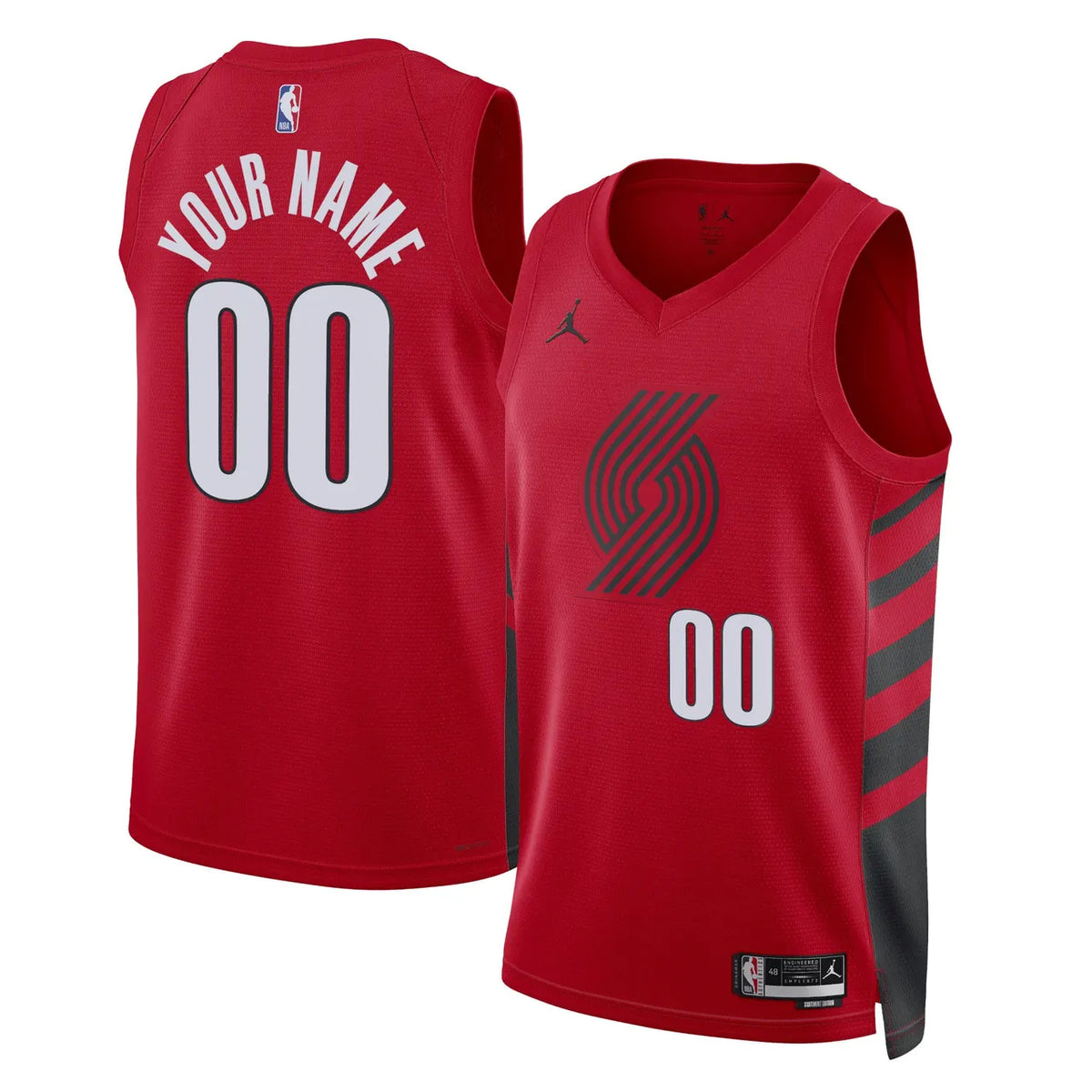 Jordan Blazers Red Custom Jersey