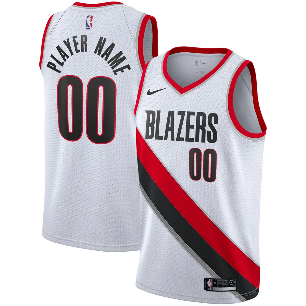 nike edition Blazers White Custom Jersey - Hình 2