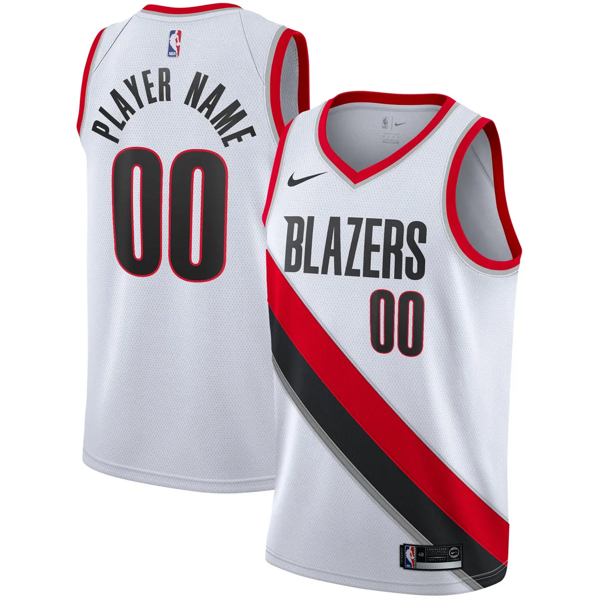 nike edition Blazers White Custom Jersey - Hình 2