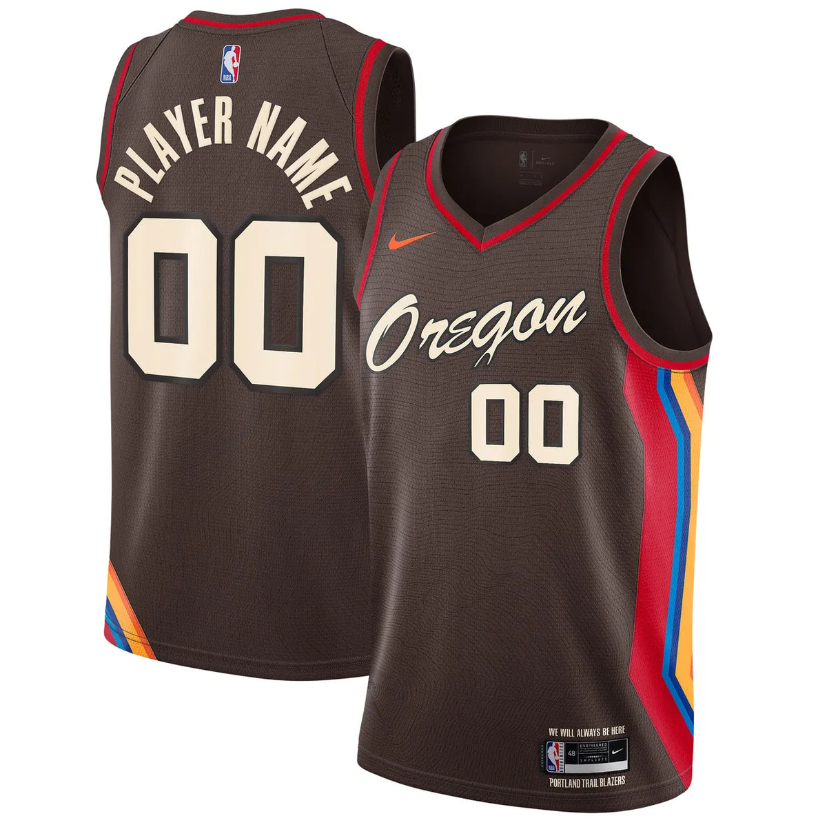 Nike Blazers Oregon Brown Jersey - Hình 2