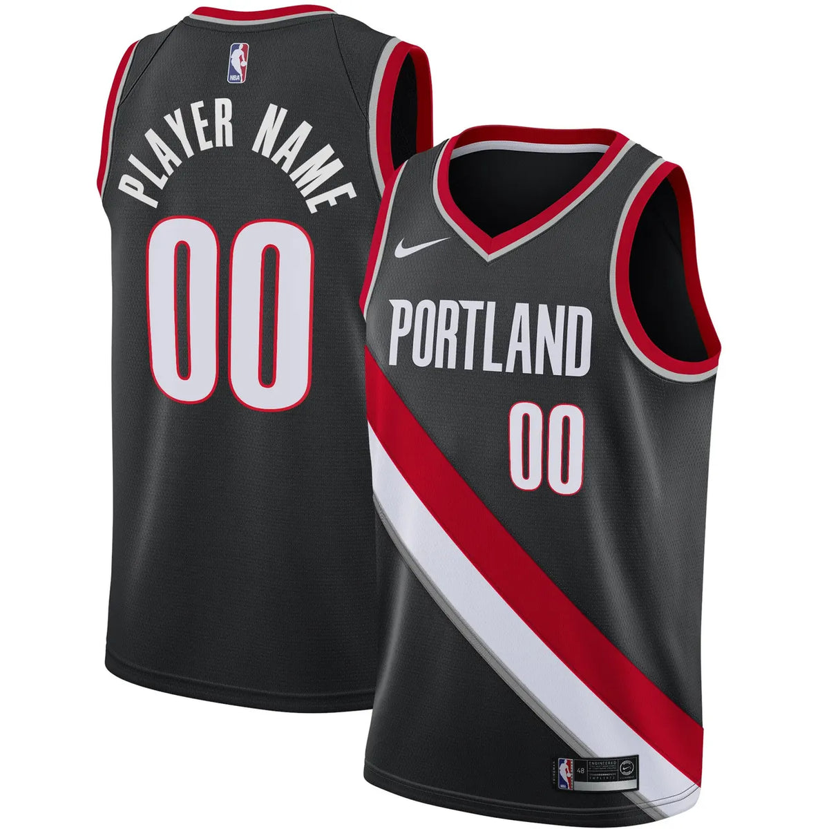 nike Blazers Black Custom Jersey