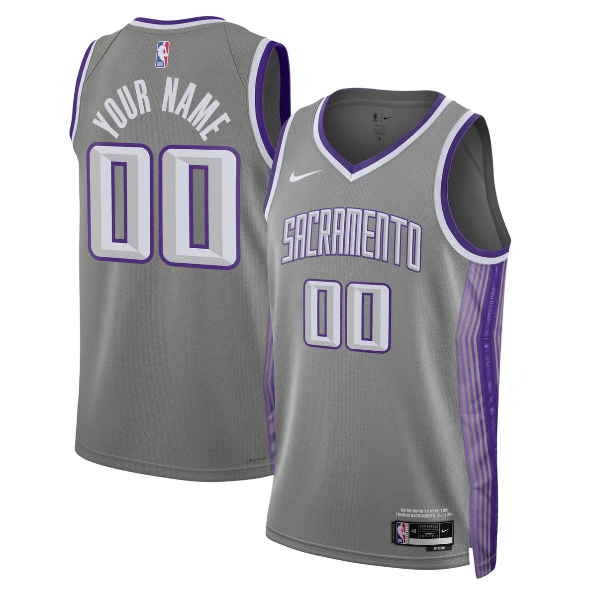 Kings Gray Custom Jersey - Hình 2