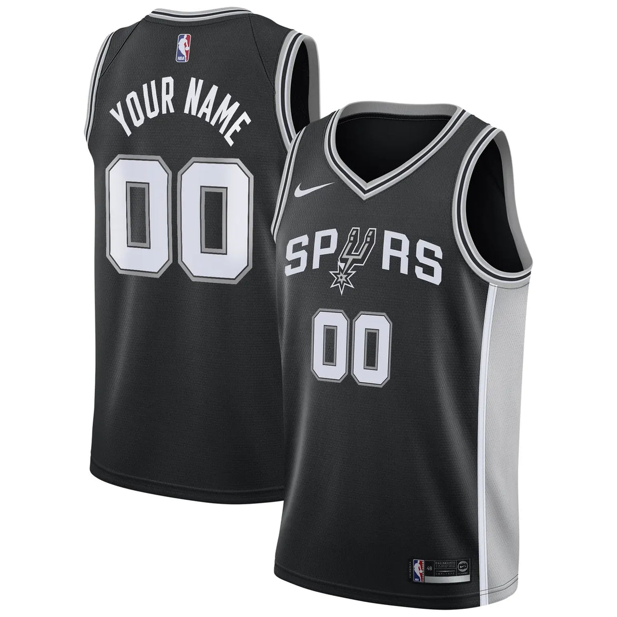 nike personalized Spurs Black Custom Jersey