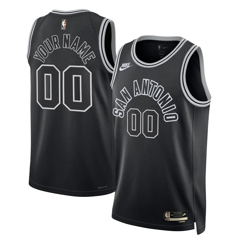 Nike Spurs Black Jersey Custom - Hình 2