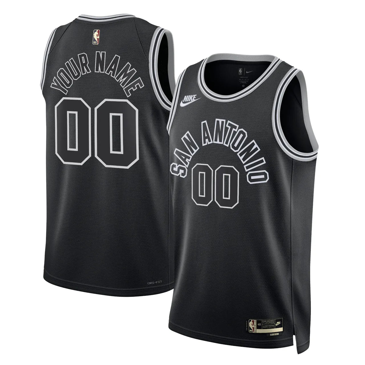 Nike Spurs Black Jersey Custom - Hình 2