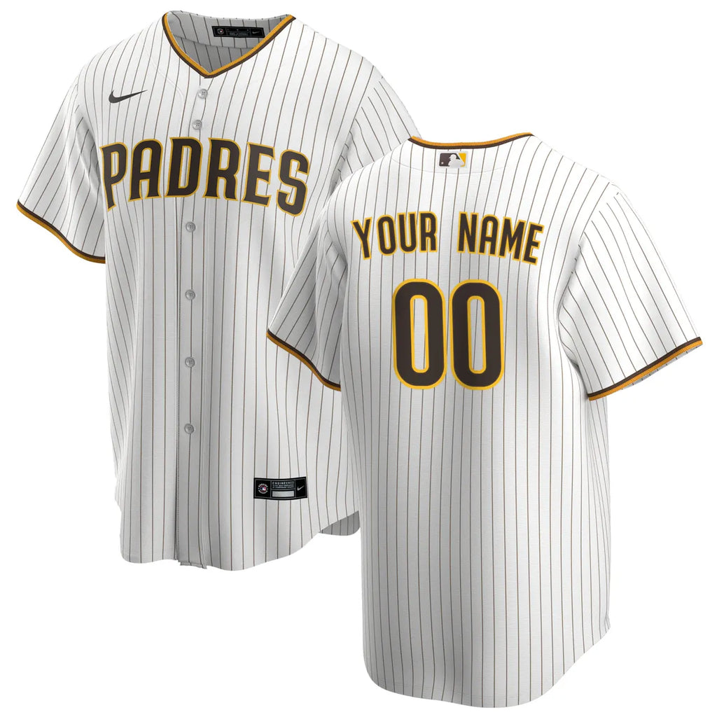 Padres White Pinstripe Custom Jersey nike