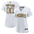 Padres White Gold Custom Jersey
