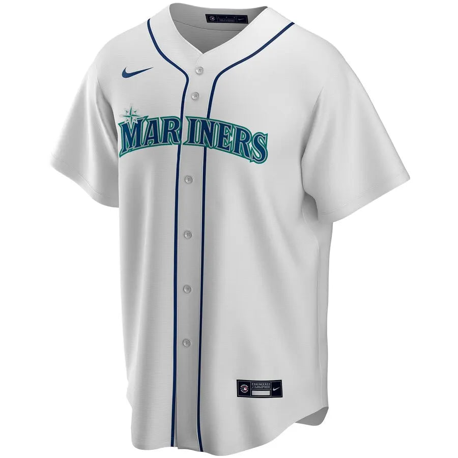 nike replica Mariners White Custom Jersey - Hình 2