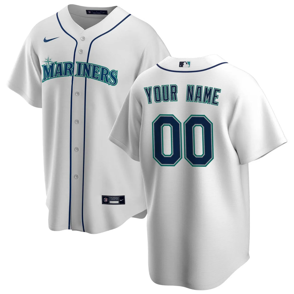 Nike Mariners White Custom Jersey - Hình 2