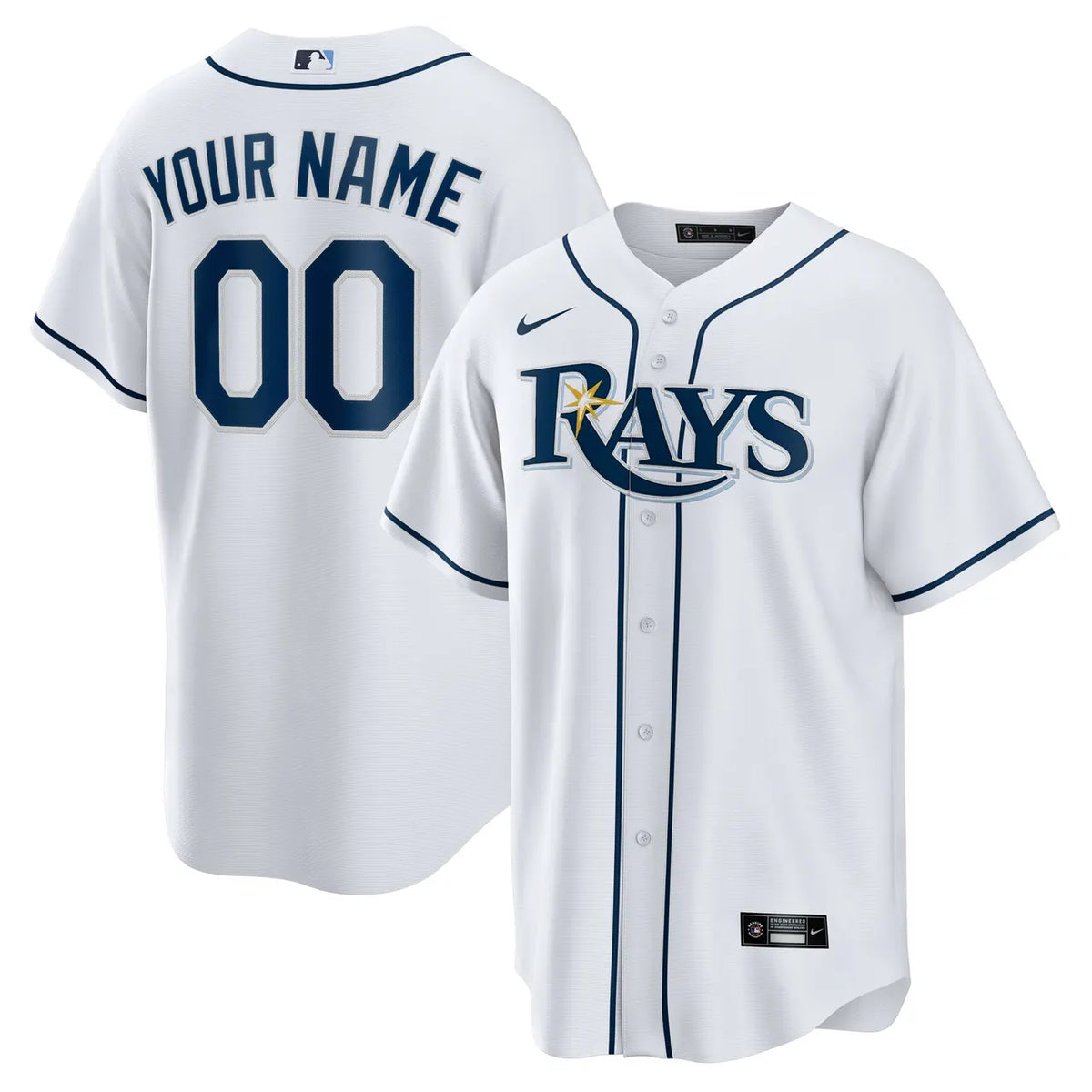 nike Rays White Custom Jersey