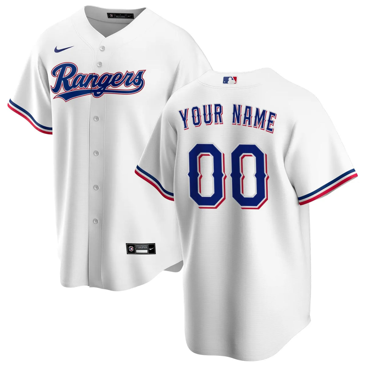 Nike Rangers White Custom Jersey