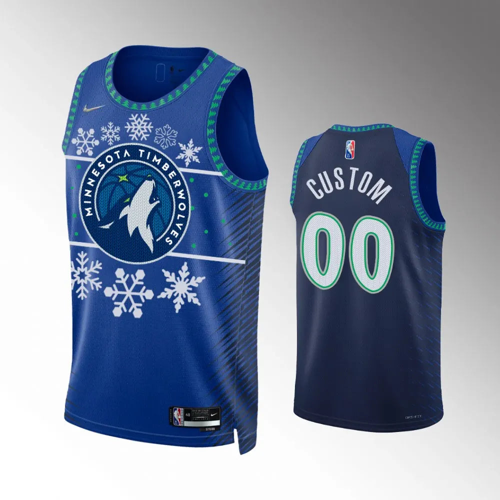 Timberwolves Blue Christmas Jersey