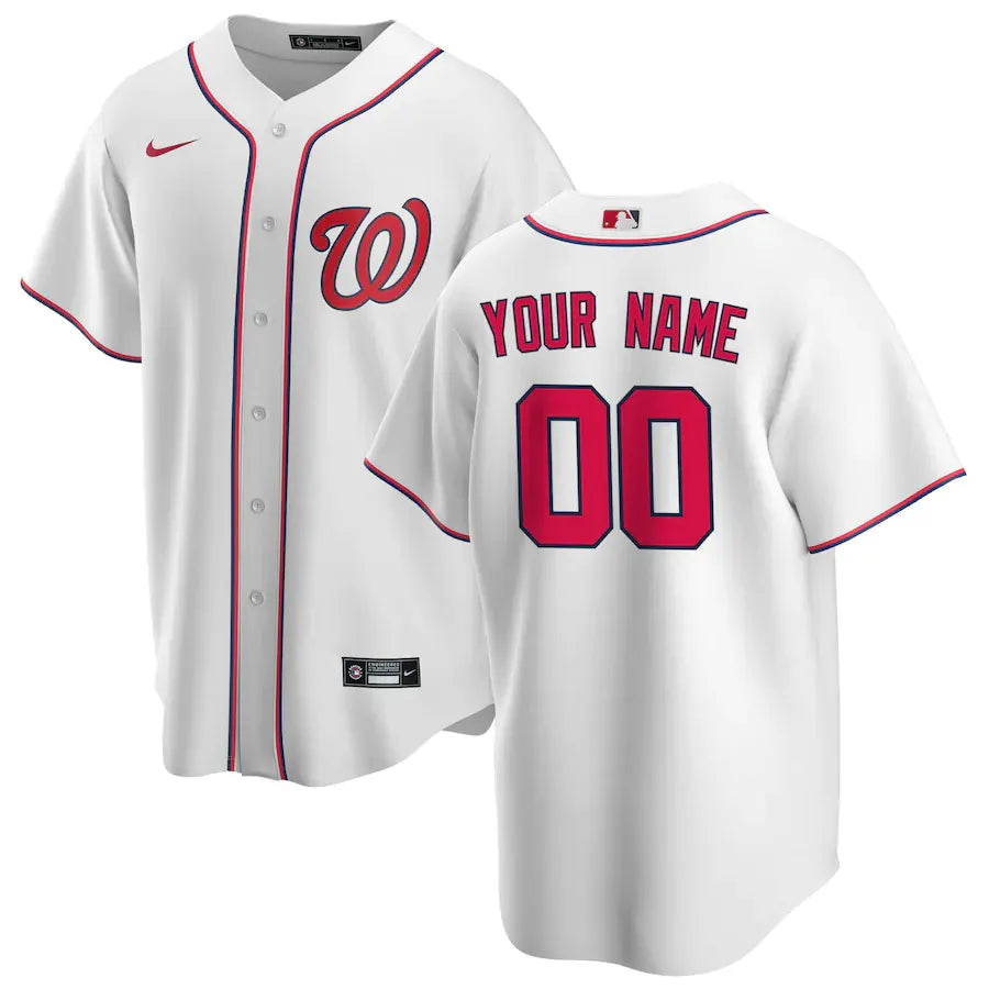 nike replica Nationals White Custom Jersey