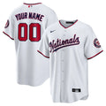 nike personalized Nationals White Custom Jersey