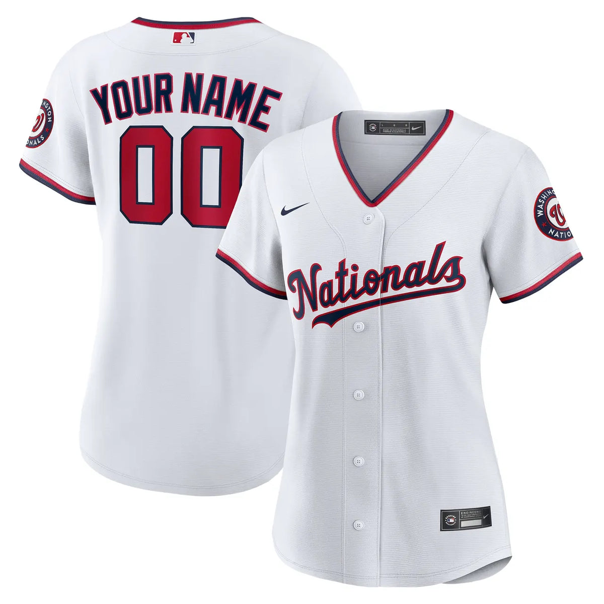 nike mlb Nationals White Custom Jersey