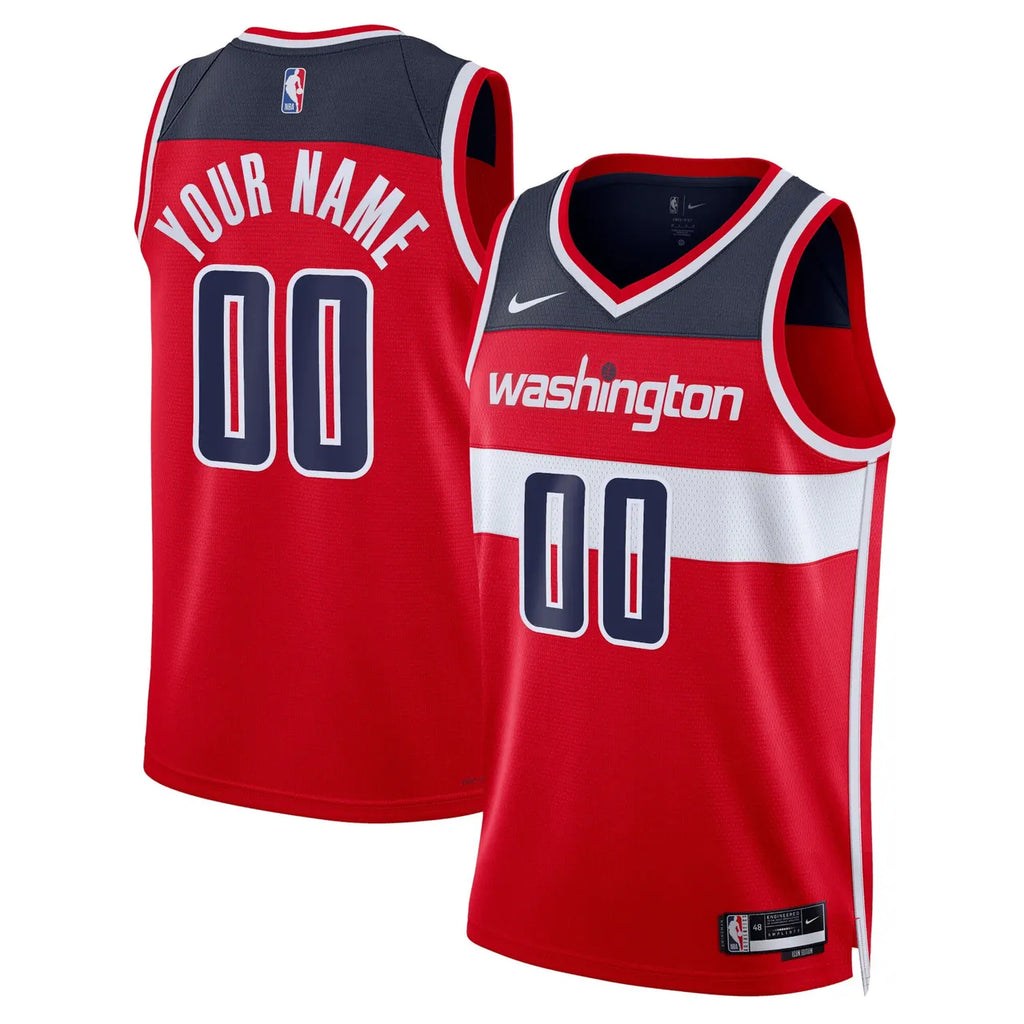 Nike Wizards Red Personalized Jersey - Hình 2