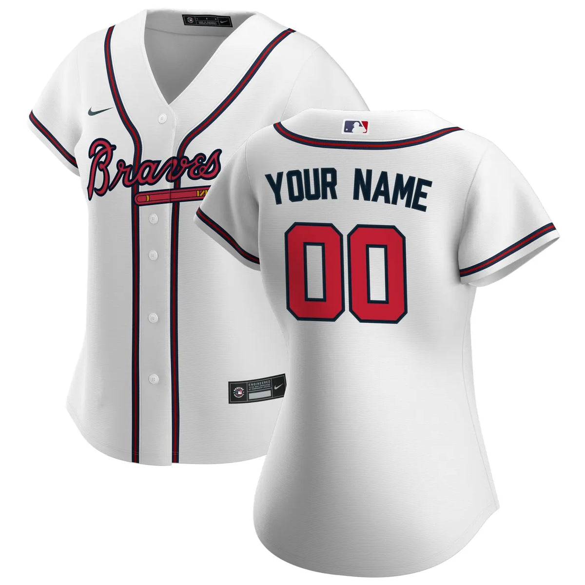 nike Braves White Custom Jersey