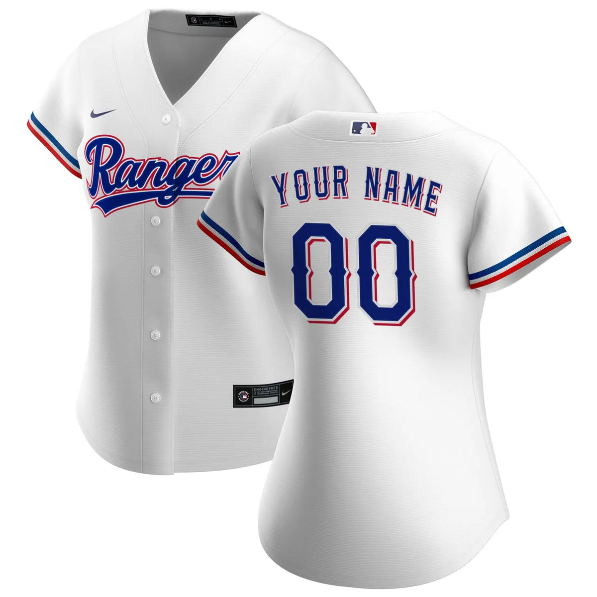 Texas Rangers White Custom Jersey